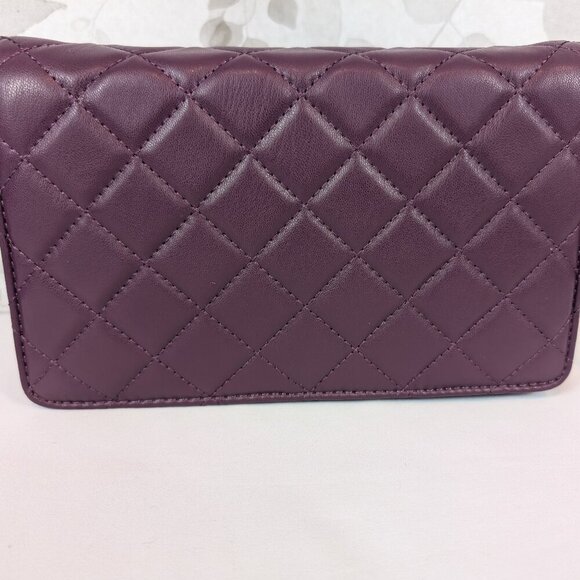Badgley Mischka Diamond Quilted Purple Crossbody Bag with Gold Chain Strap NWT - Picture 7 of 15